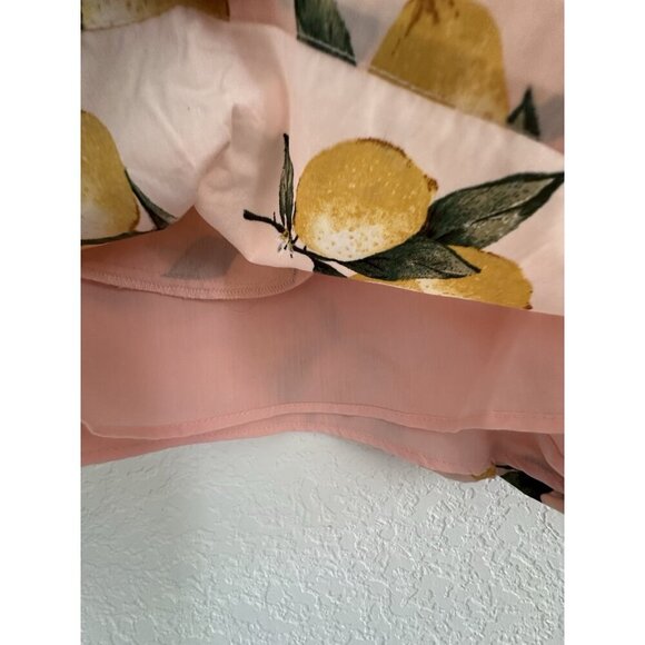 Mackenzie & Me Womens Shorts L Pink 100% Cotton Lemon Print Tuscany Italy Farm - Picture 4 of 12